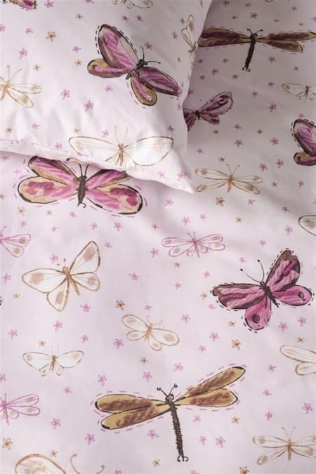 Beddinghouse x Hanneke de Jager Butterfly Away Roze dekbedovertrek - Afbeelding 4