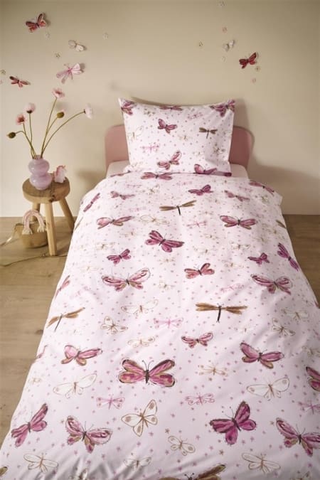 Beddinghouse x Hanneke de Jager Butterfly Away Roze dekbedovertrek - Afbeelding 5