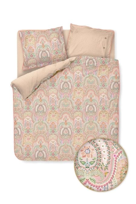 Pip Studio Jabali Flower Koraalrood dekbedovertrek